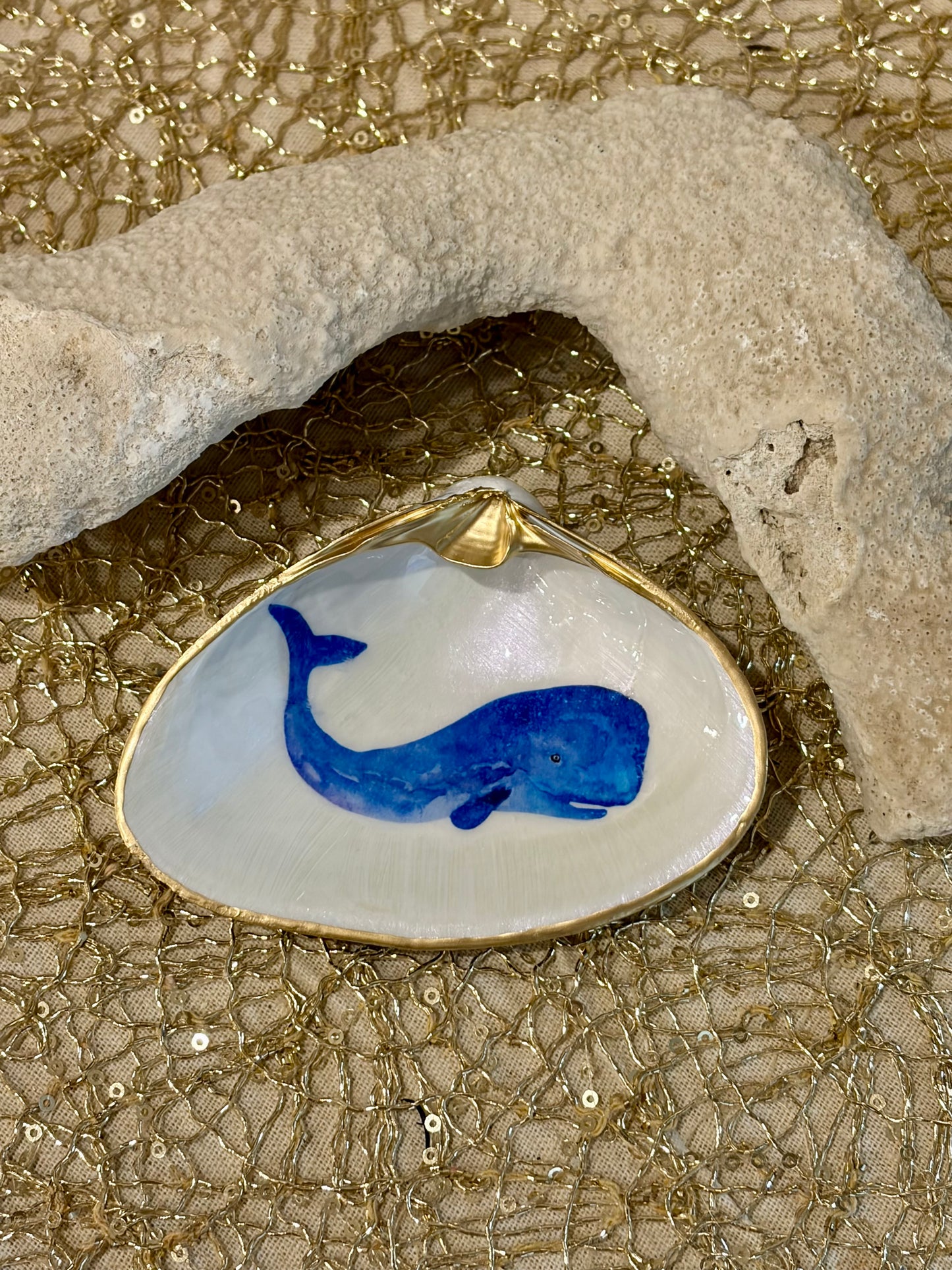 Whale Clam Shell Trinket Dish