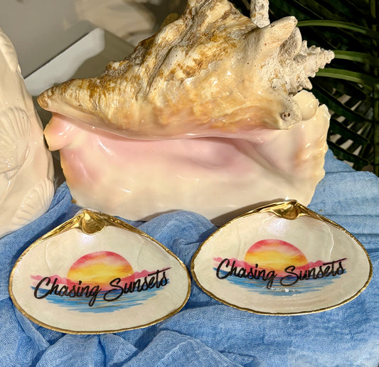 Chasing Sunsets Clam Shell Trinket Dish