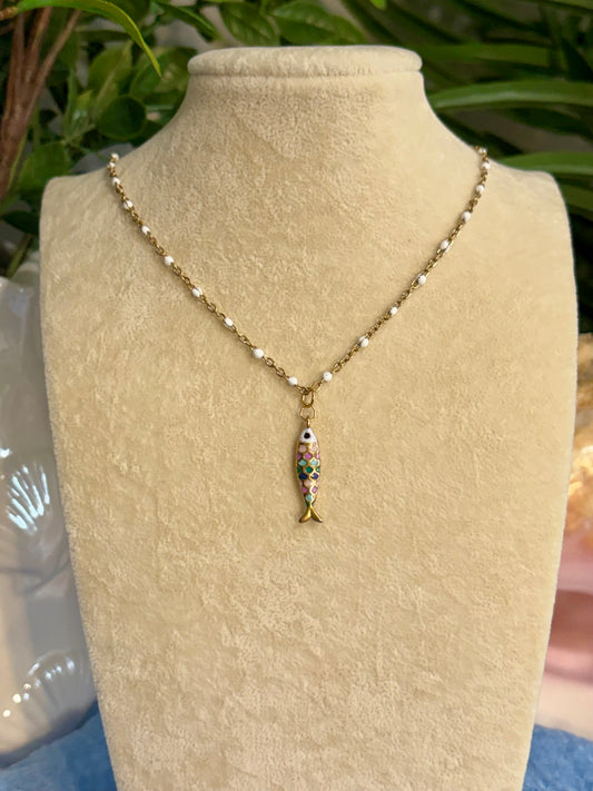 Colorful Fish Pendant Necklace