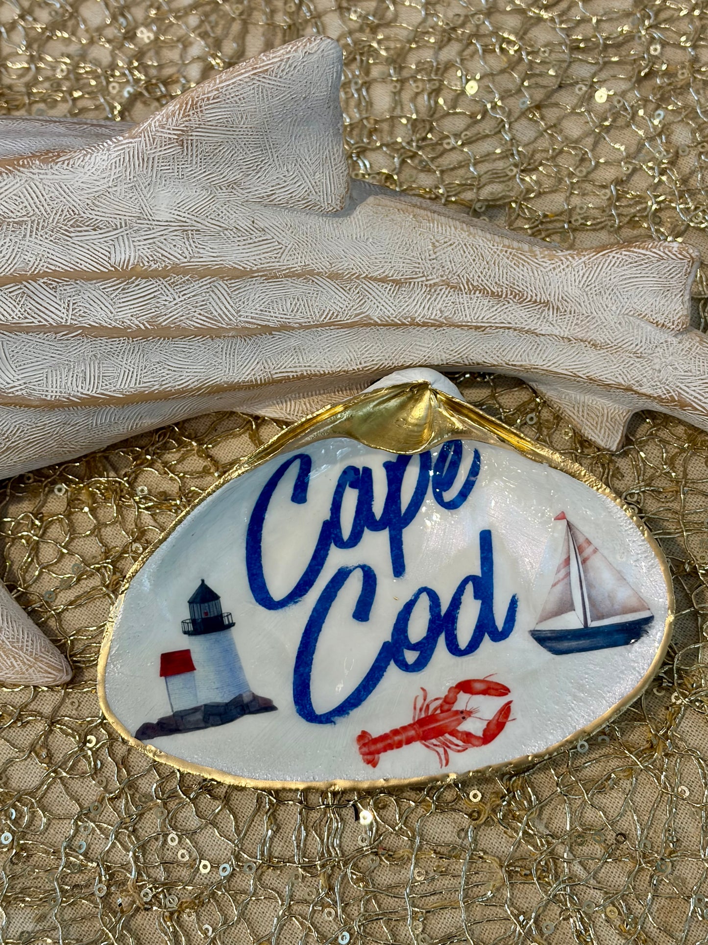 Cape Cod Clam Shell Trinket Dish