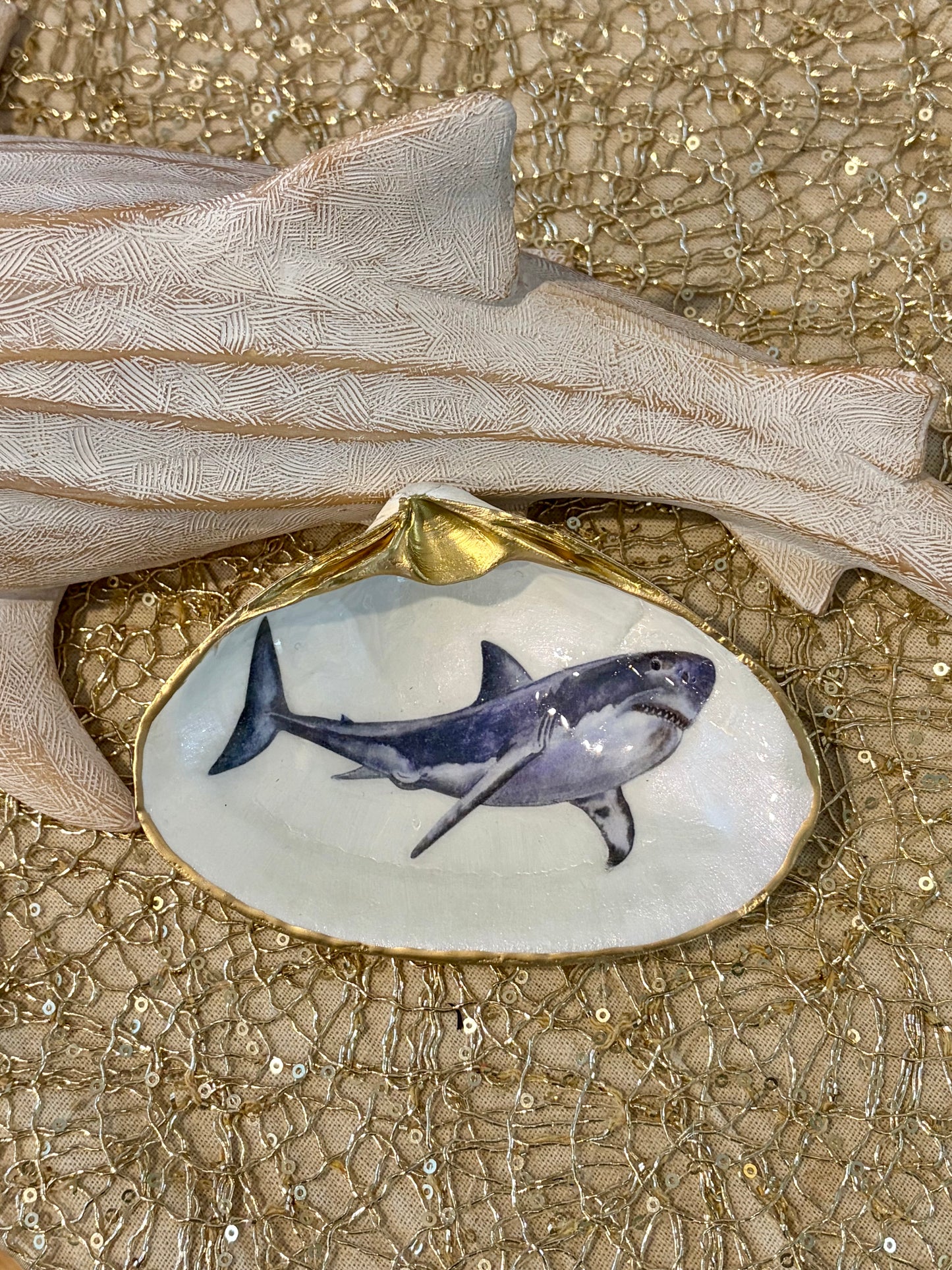 Shark Clam Shell Trinket Dish