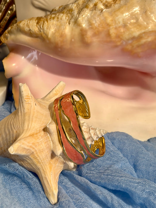 Coral Waves Cuff Bracelet