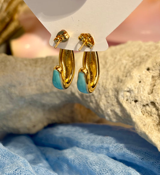 Blue Enamel Earrings