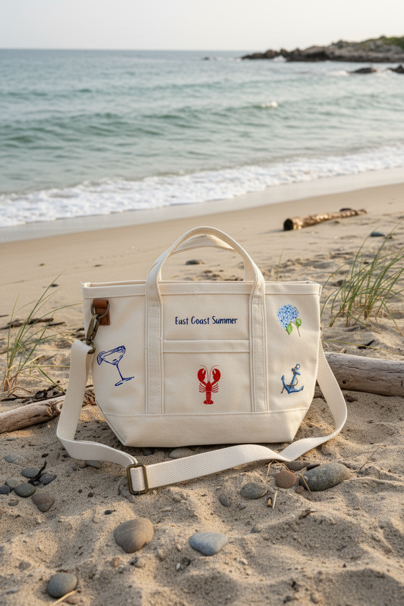 East Coast Summer Crossbody Mini Tote Bag