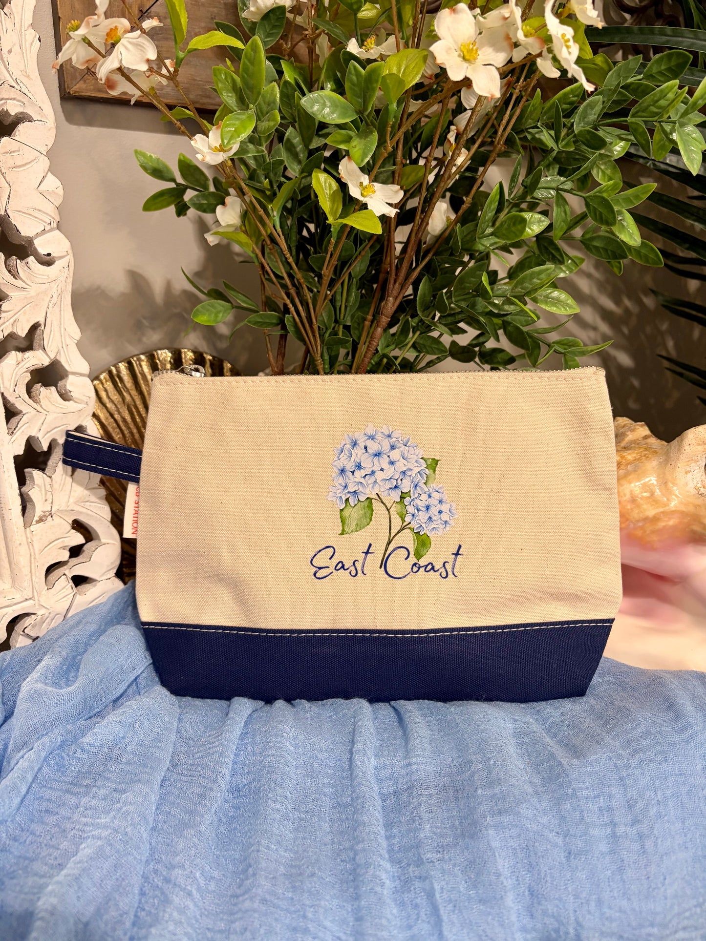 East Coast Hydrangea Zippered Pouch
