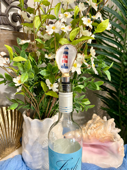 Lighthouse Oyster Shell Wine Stopper