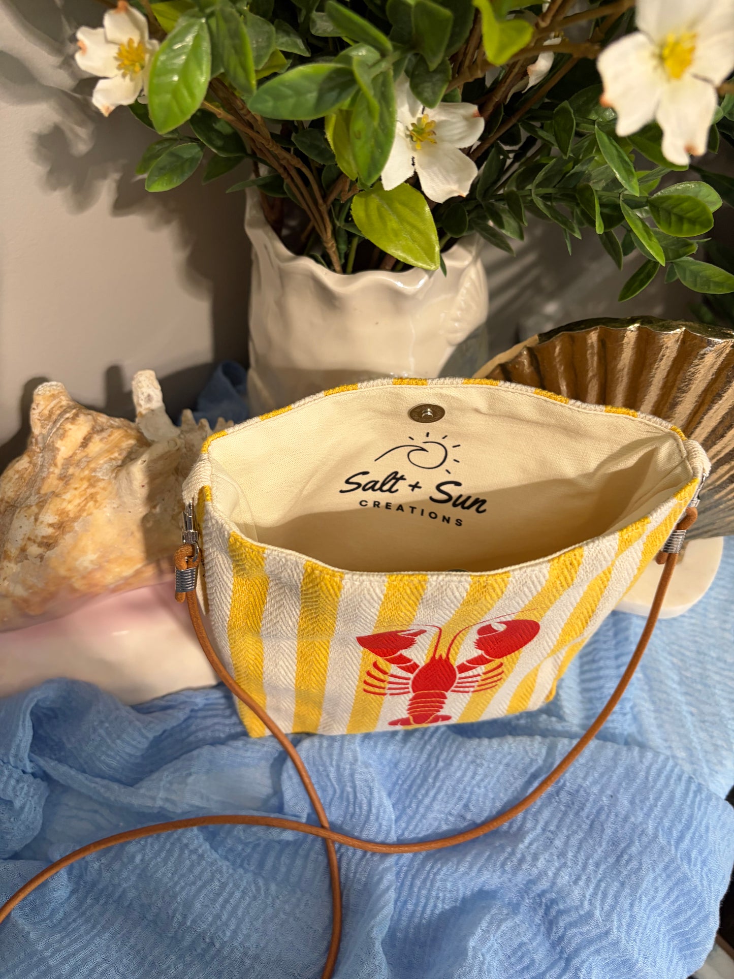 Yellow Stripe Lobster Tote