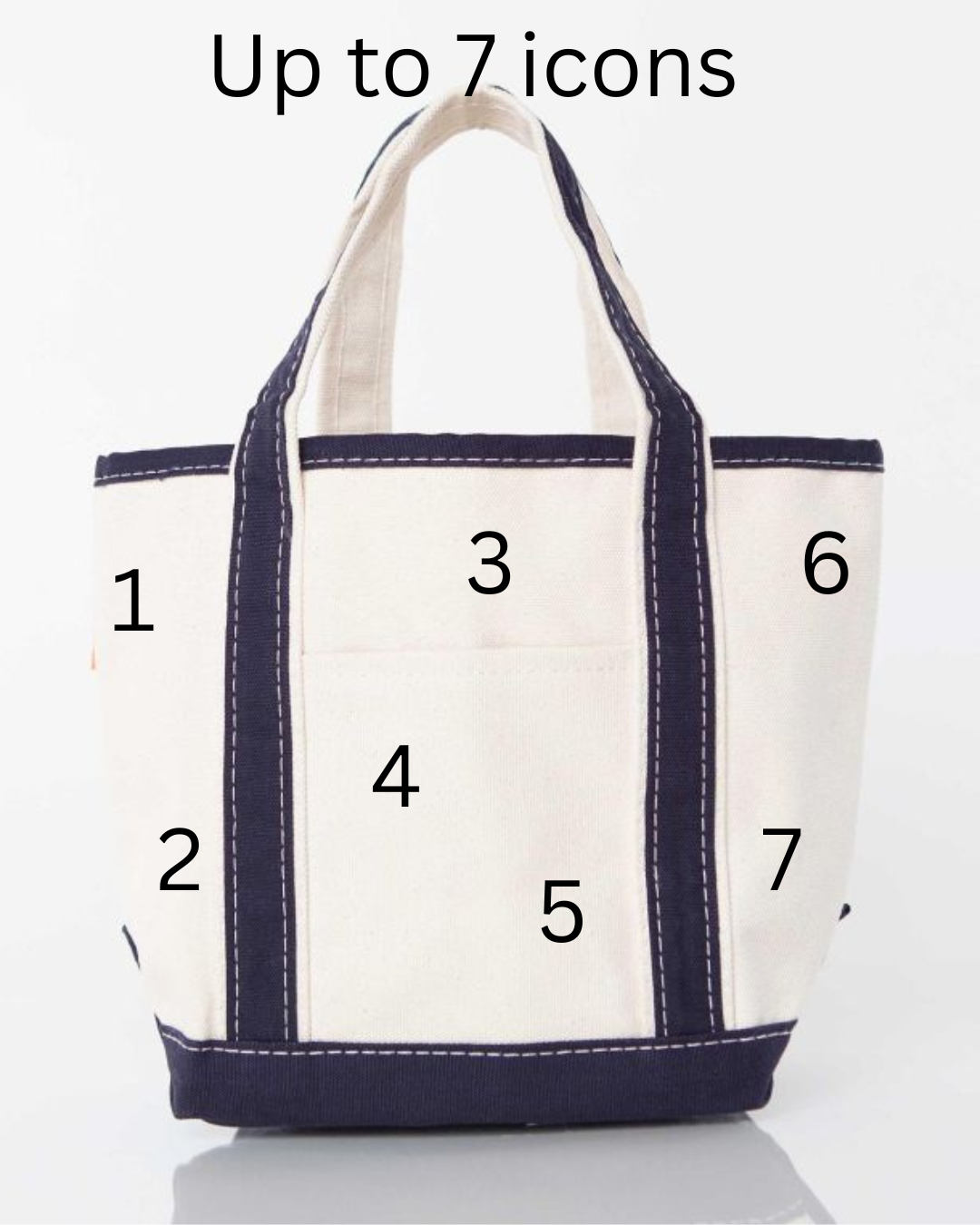 Custom Small Tote Bag (Natural/Navy)
