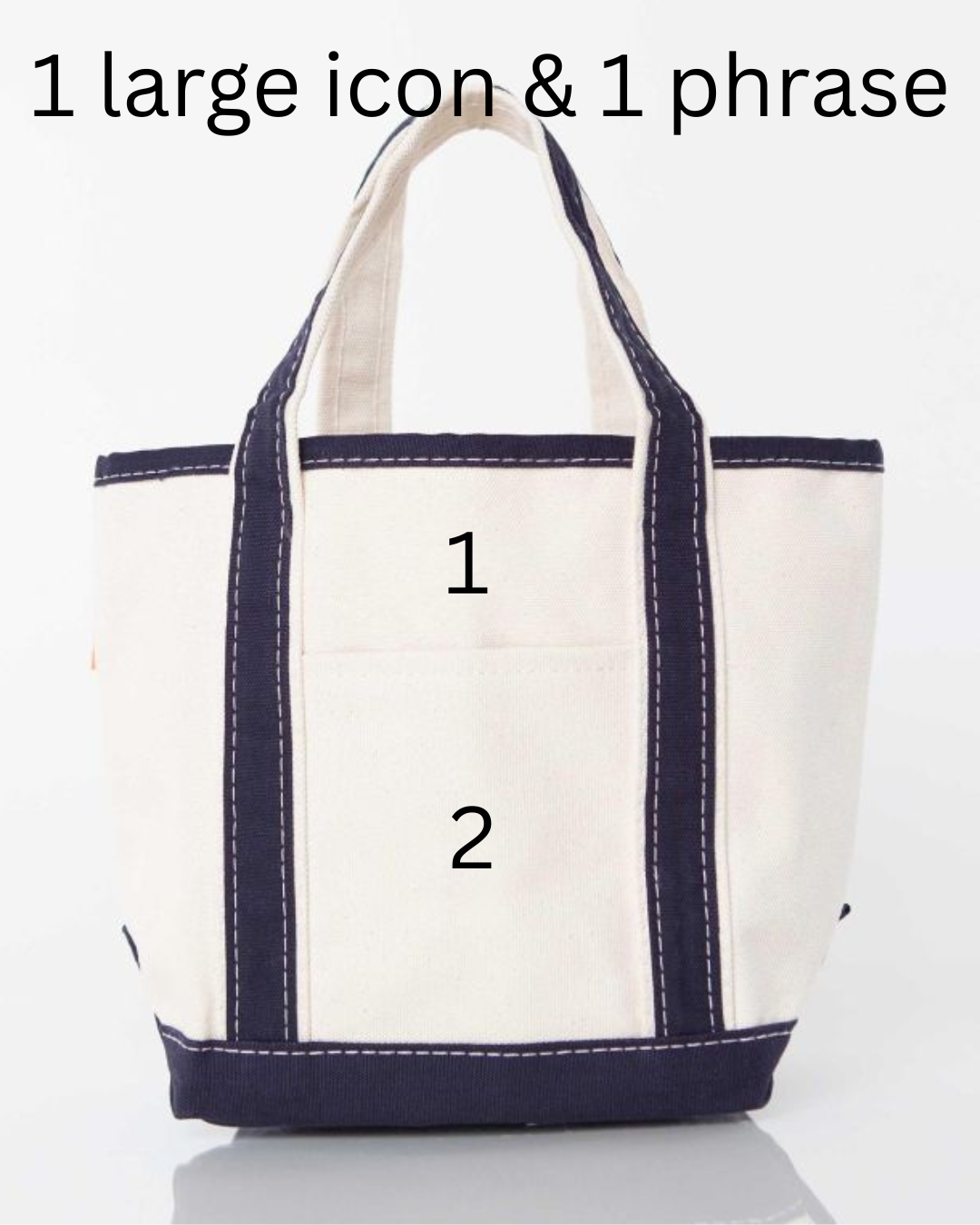 Custom Small Tote Bag (Natural/Navy)