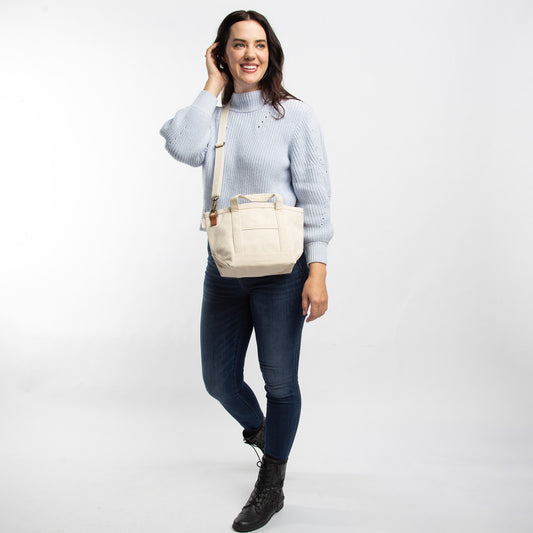 Custom Crossbody Tote Bag (Natural)