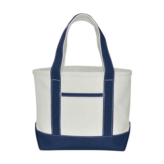 Custom Small Tote Bag (White/Navy)