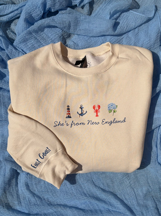 She’s from New England Coastal Crewneck Sweatshirt