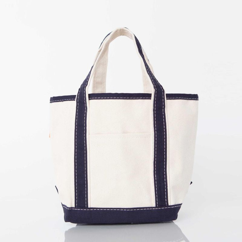 Custom Small Tote Bag (Natural/Navy)