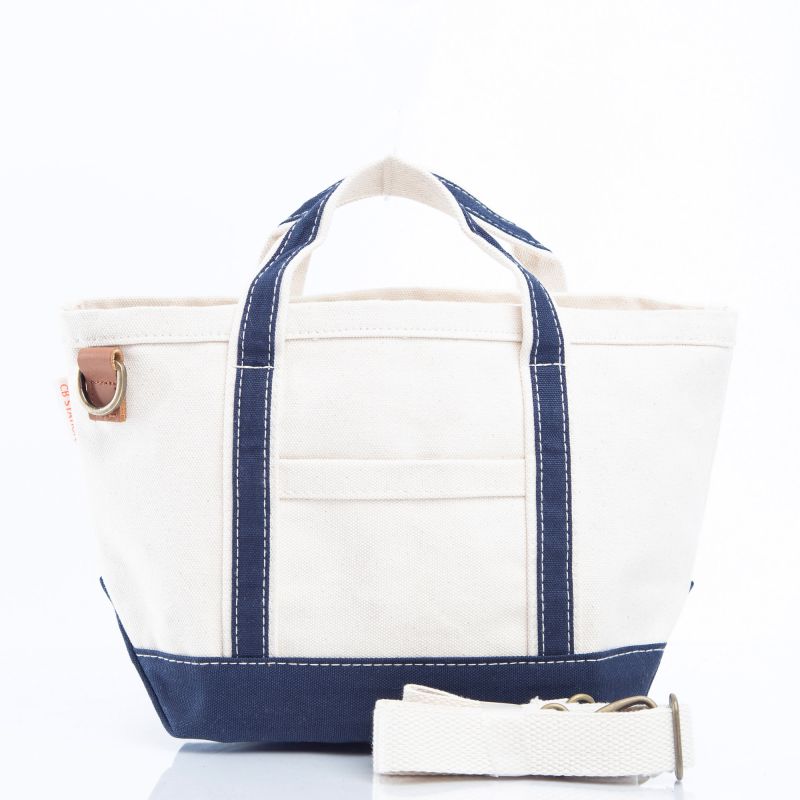 Custom Crossbody Mini Tote Bag (Natural/Navy)