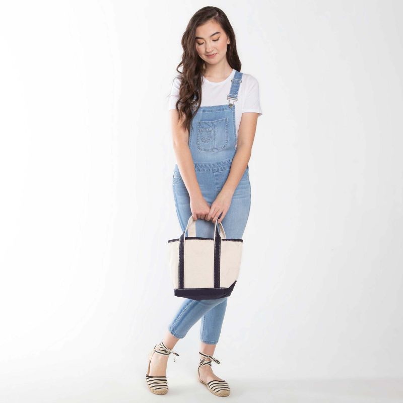 Custom Small Tote Bag (Natural/Navy)