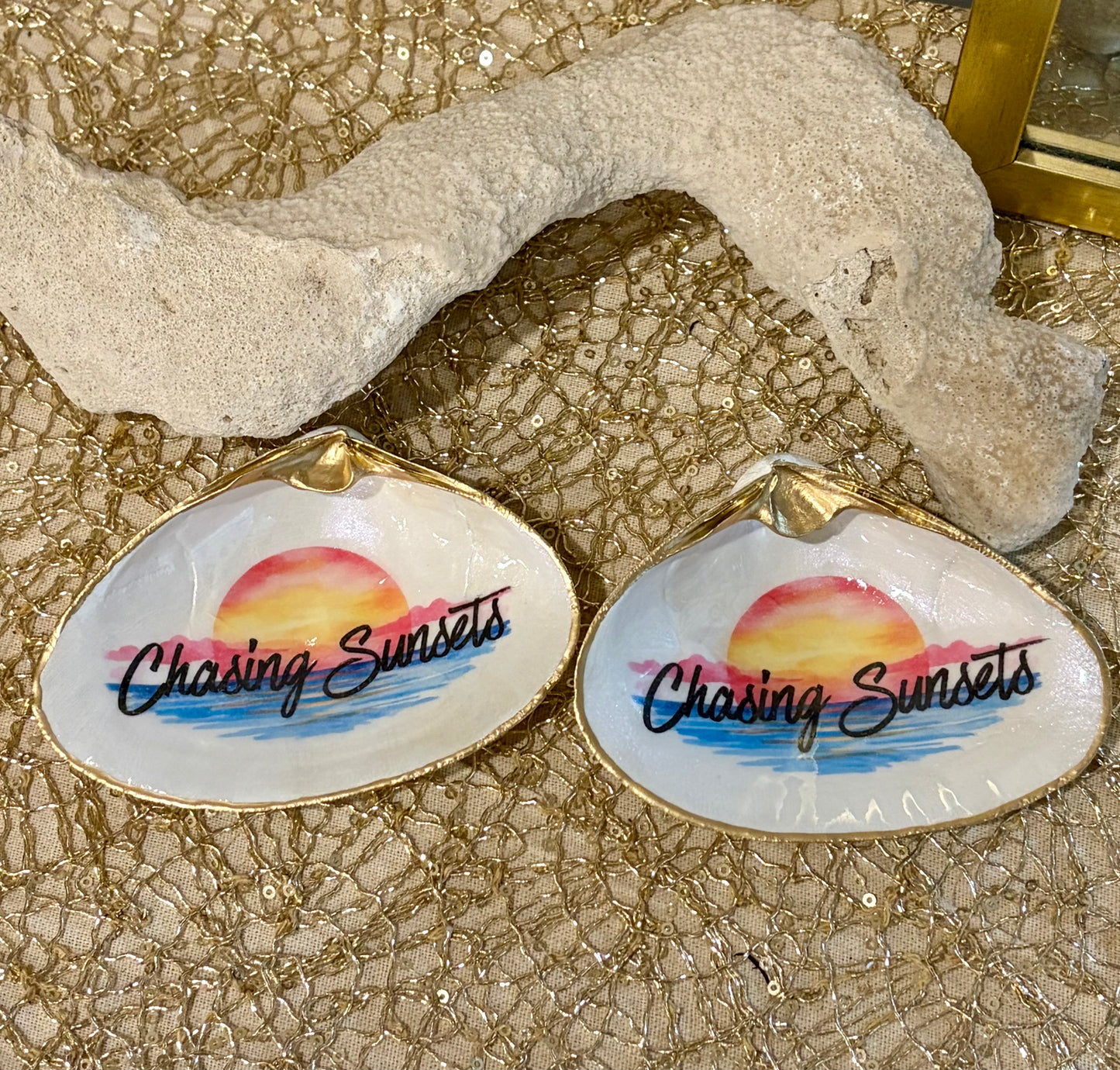 Chasing Sunsets Clam Shell Trinket Dish