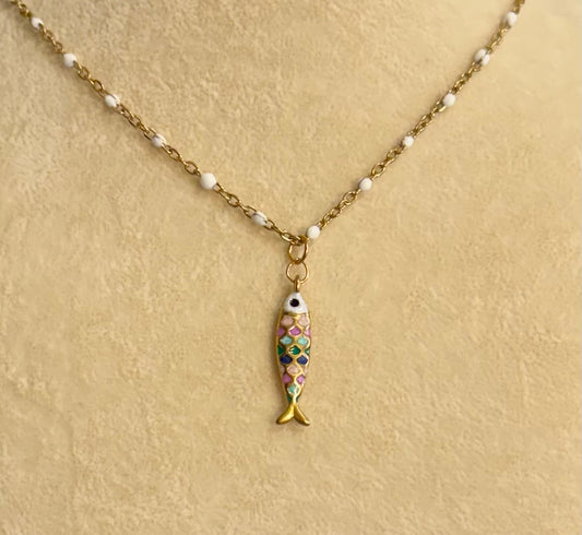 Colorful Fish Pendant Necklace