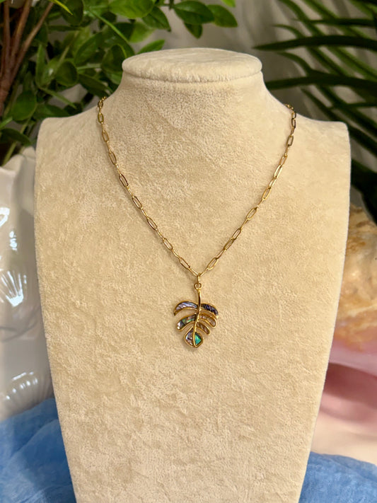 Palm Leaf Pendant Necklace