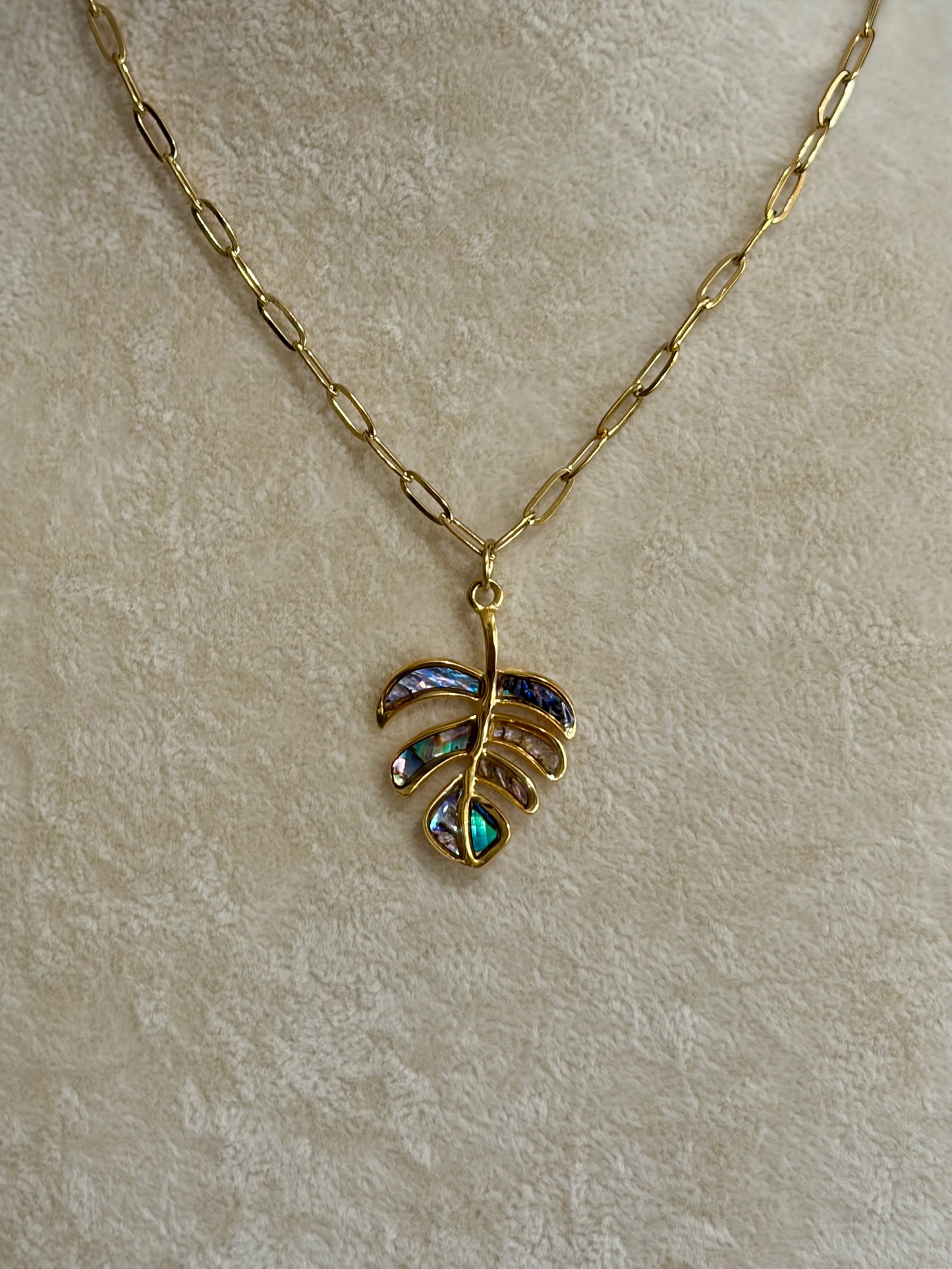 Palm Leaf Pendant Necklace