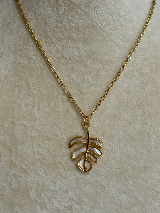 Palm Leaf Pendant Necklace