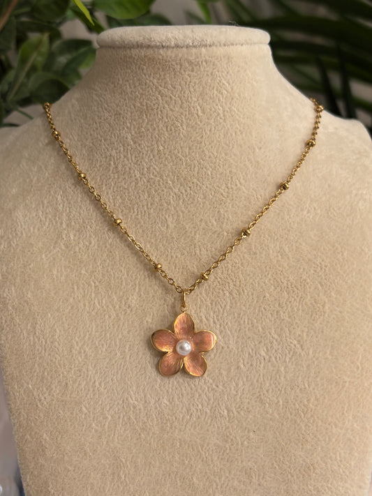 Tropical Flower Pendant Necklace