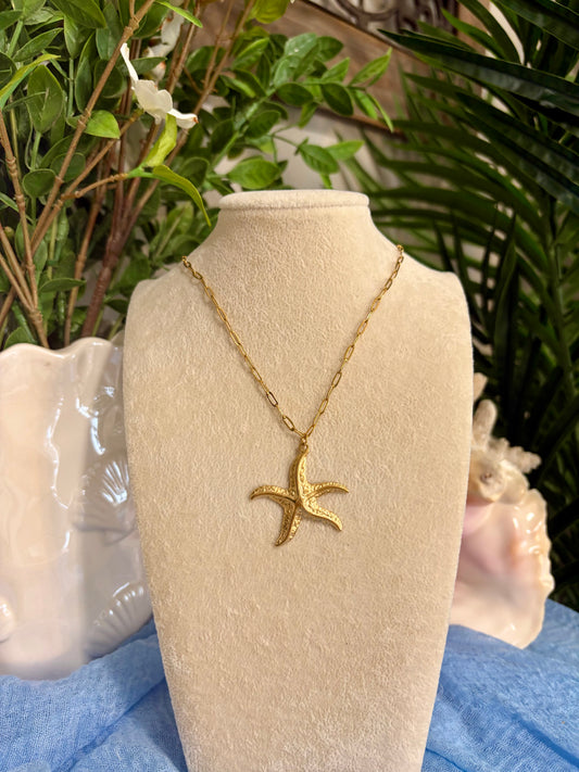 Large Starfish Pendant Necklace