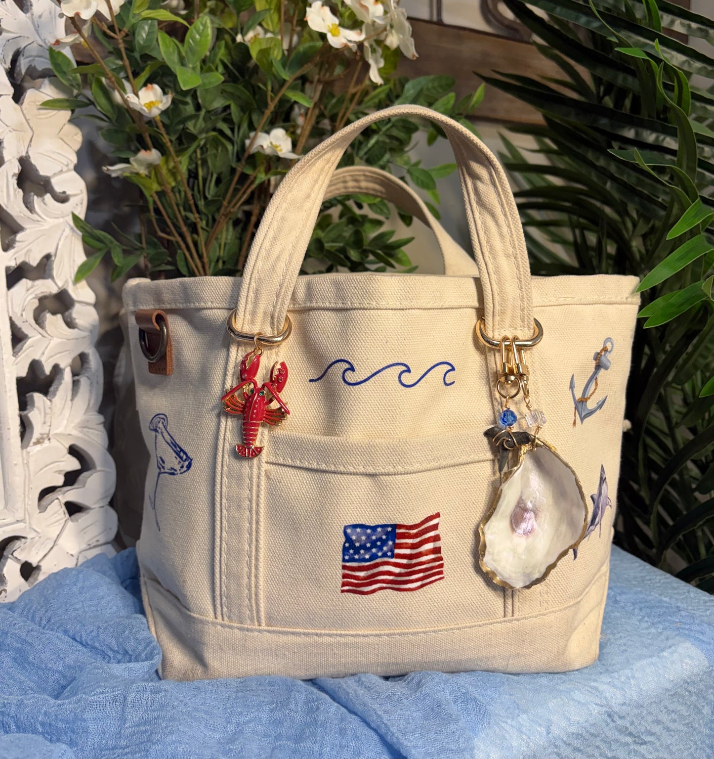 Mermaid Oyster Shell Bag Charm/Keychain