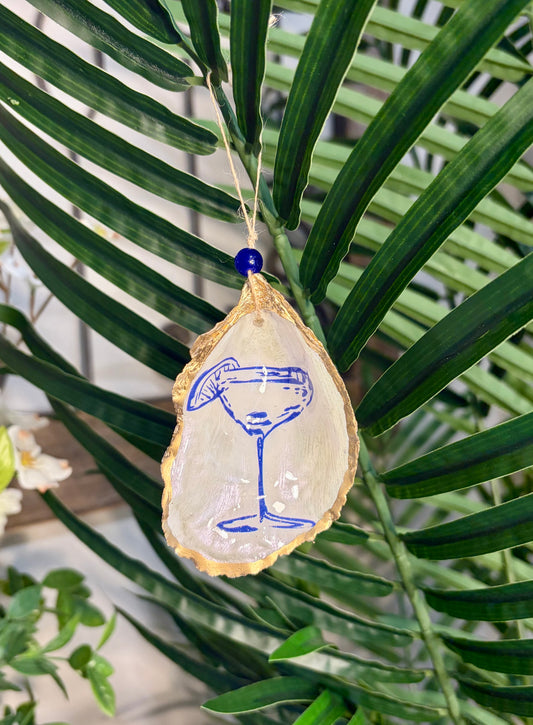 Blue Martini Shell Ornament