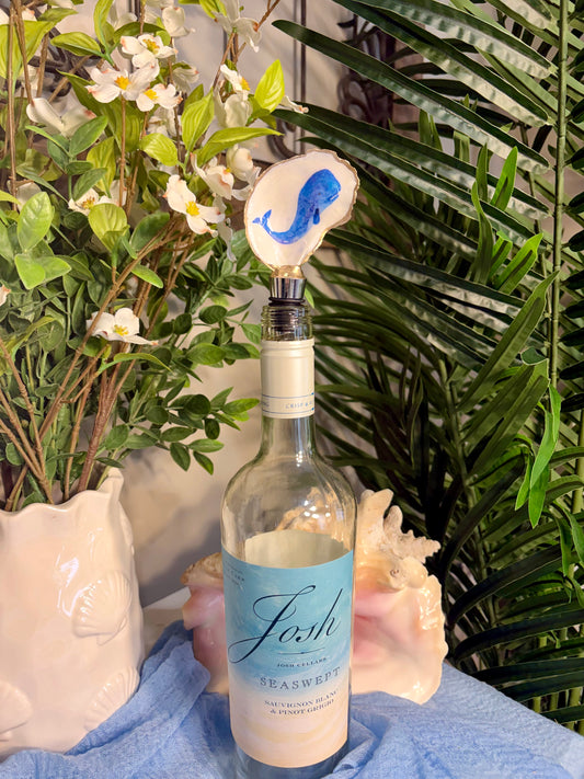 Whale Oyster Shell Wine Stopper
