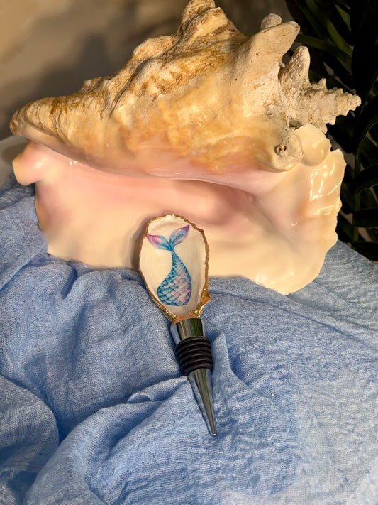 Mermaid Oyster Shell Wine Stopper