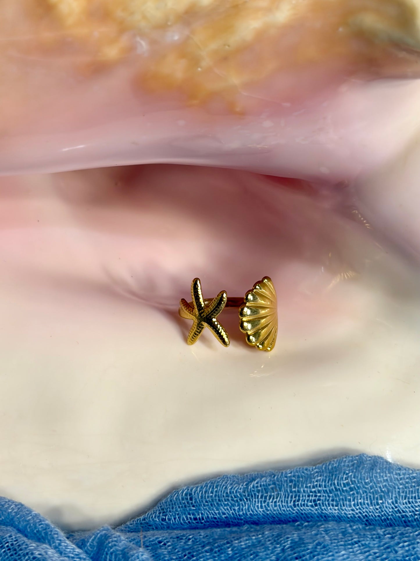 Shell and Starfish Ring