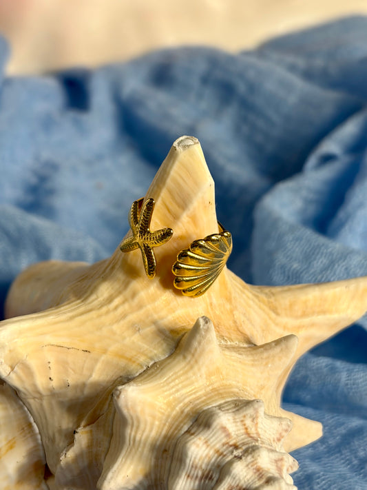 Shell and Starfish Ring