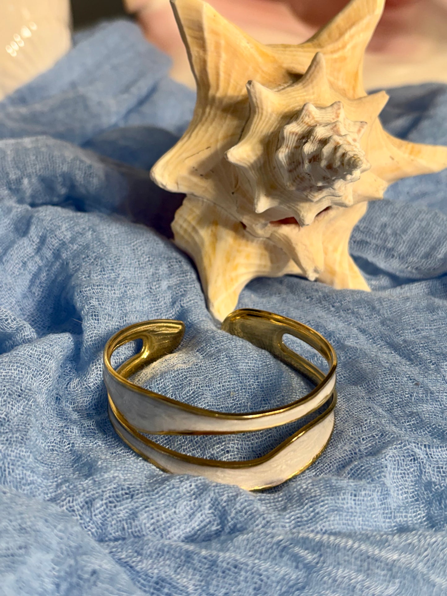 White Waves Cuff Bracelet