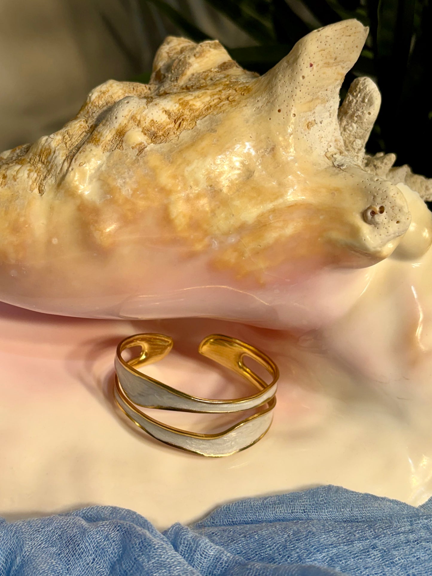 White Waves Cuff Bracelet