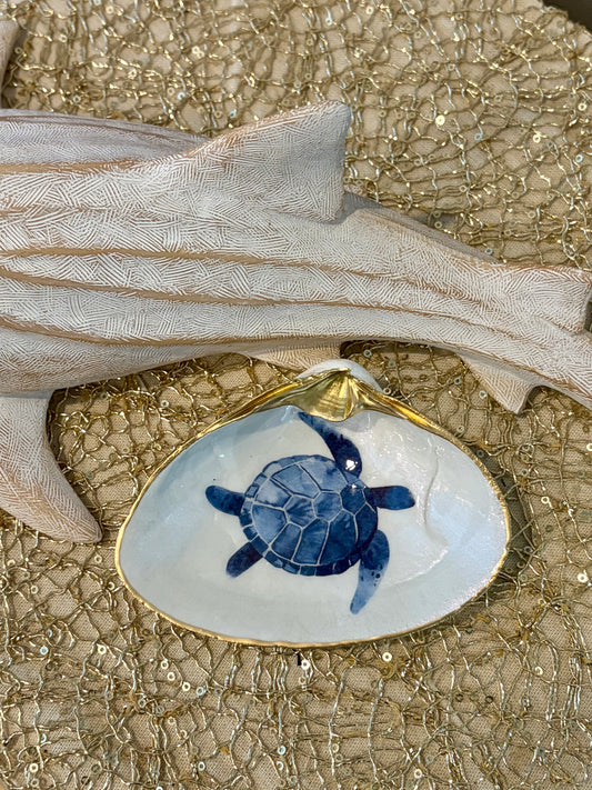 Sea Turtle Clam Shell Trinket Dish
