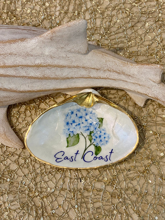 East Coast Hydrangea Clam Shell Trinket Dish