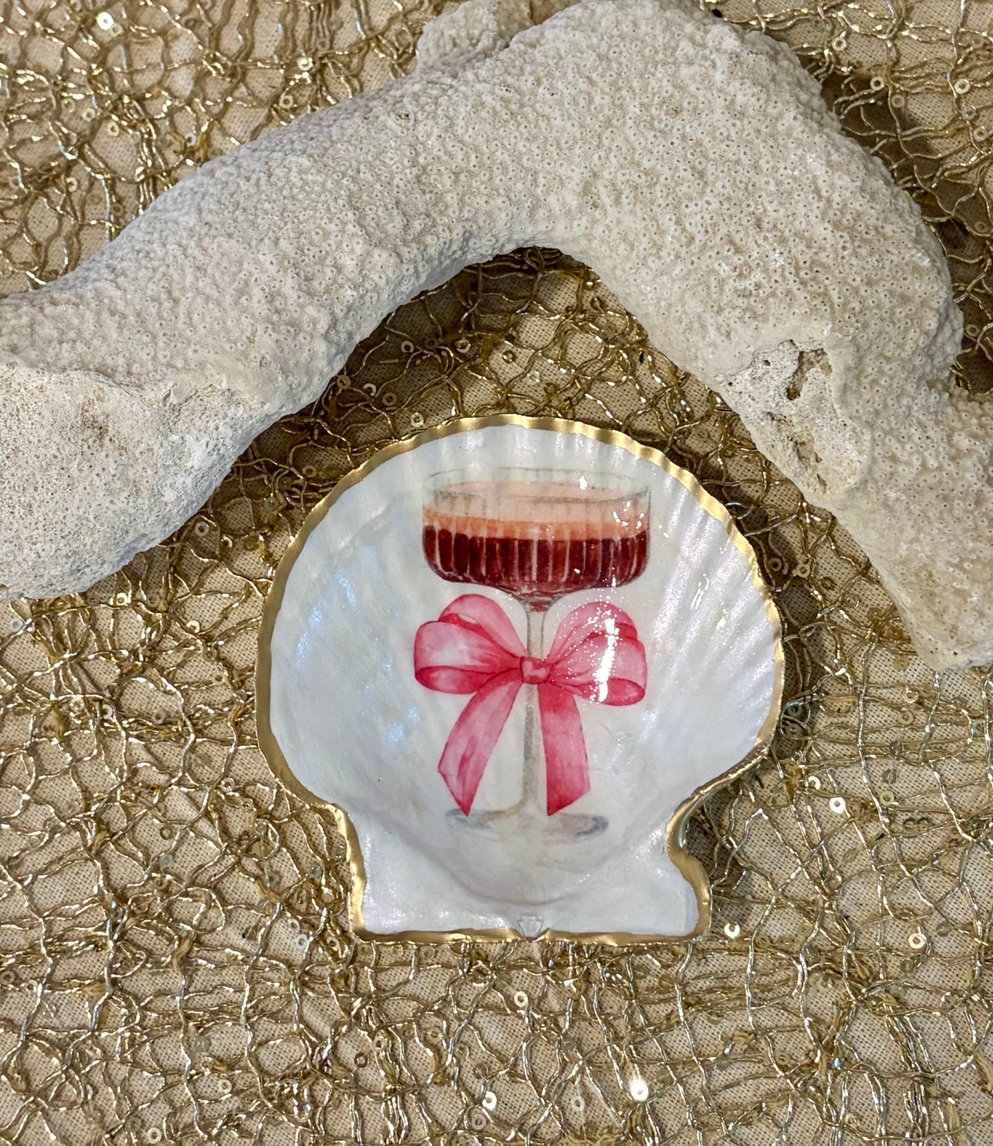 Espresso Martini Scallop Shell Trinket Dish