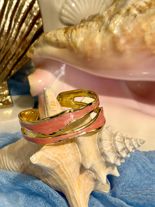 Coral Waves Cuff Bracelet