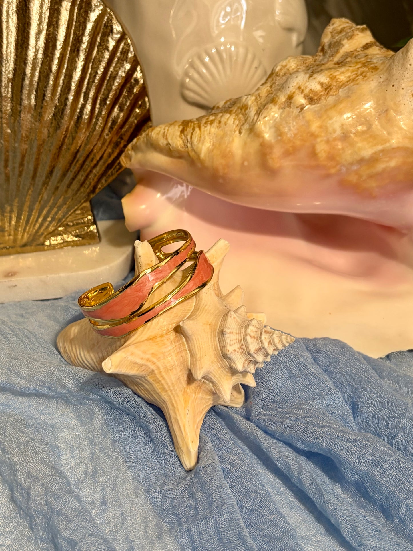 Coral Waves Cuff Bracelet