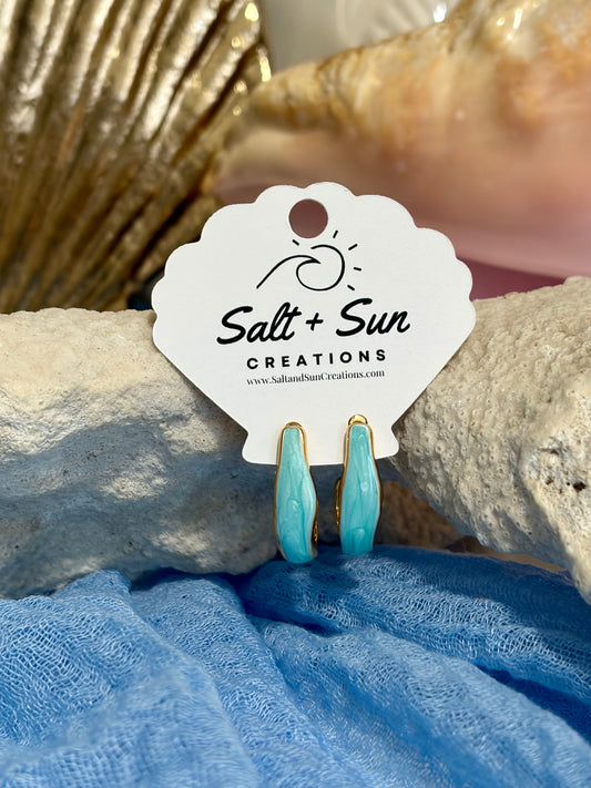 Blue Enamel Earrings