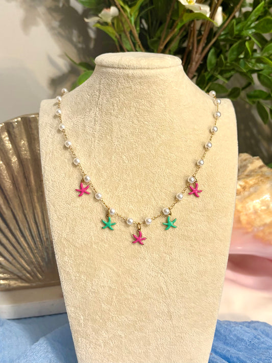 Starfish & Pearl Chain Necklace