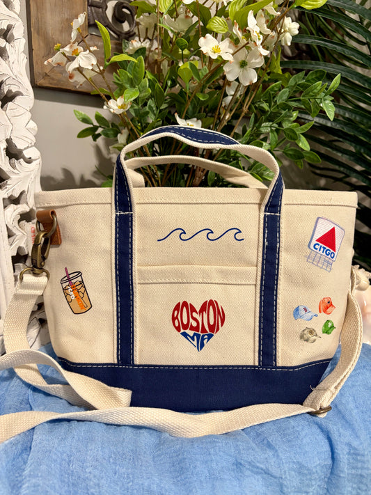 Boston MA Crossbody Mini Tote Bag