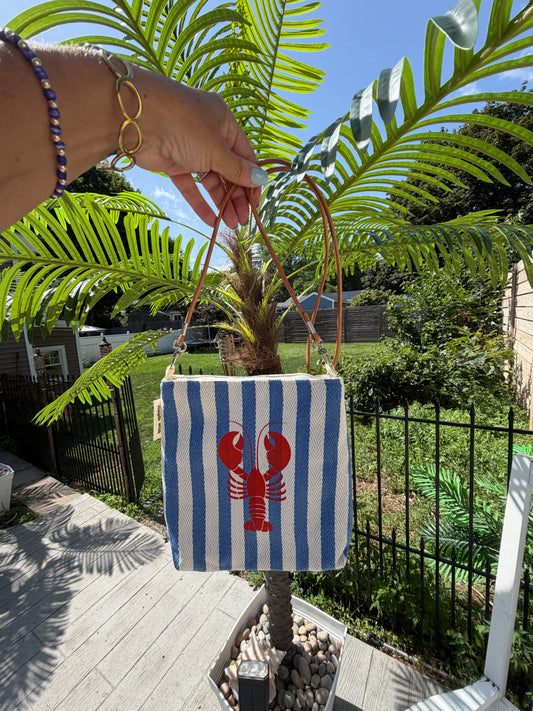 Blue Stripe Lobster Tote