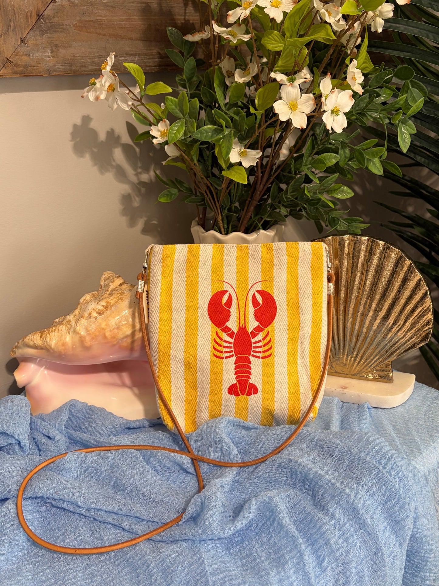 Yellow Stripe Lobster Tote