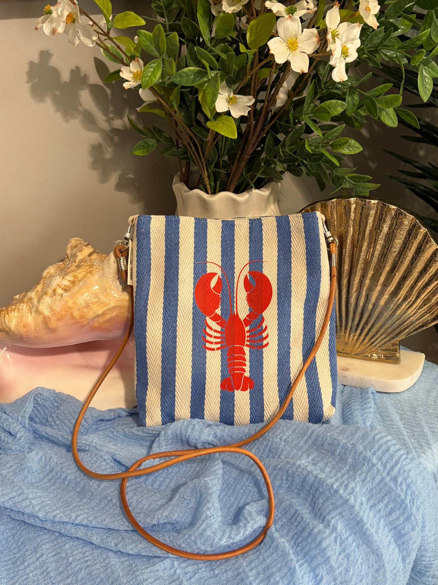 Blue Stripe Lobster Tote