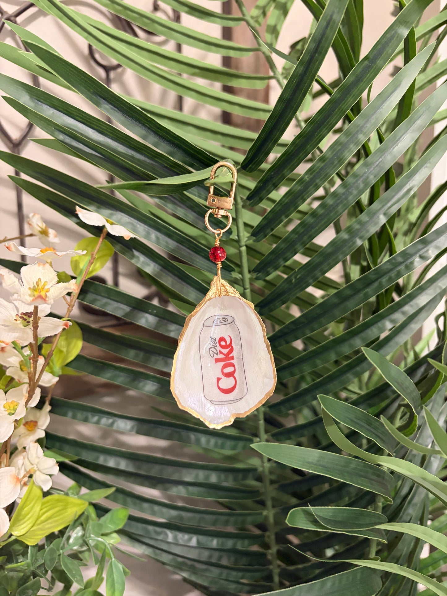 Diet Coke Oyster Shell Bag Charm/Keychain