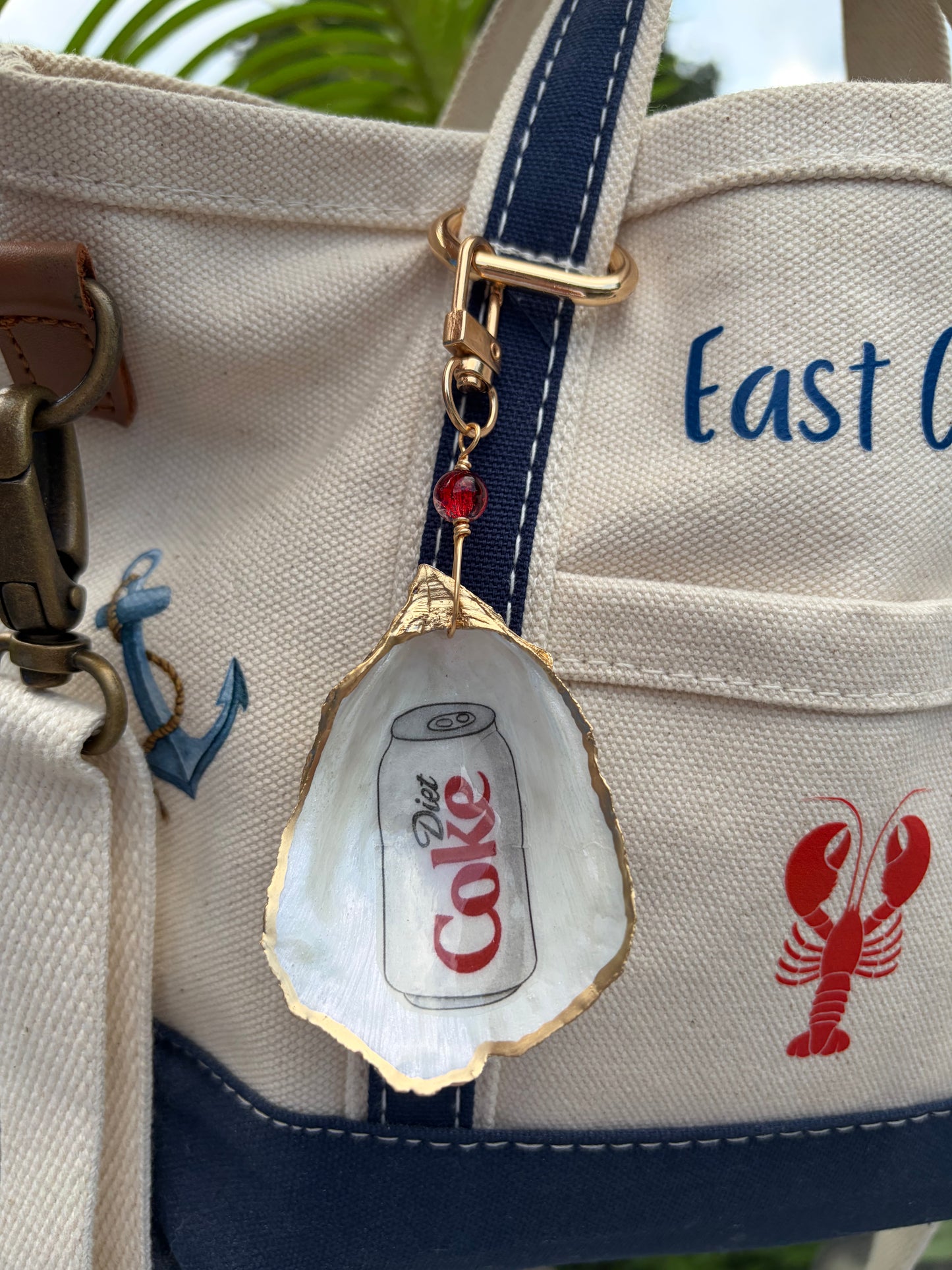 Diet Coke Oyster Shell Bag Charm/Keychain