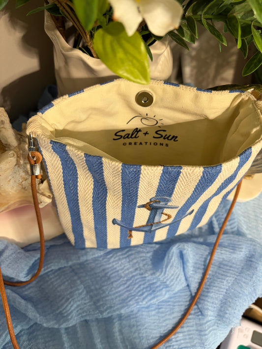 Blue Stripe Anchor Tote