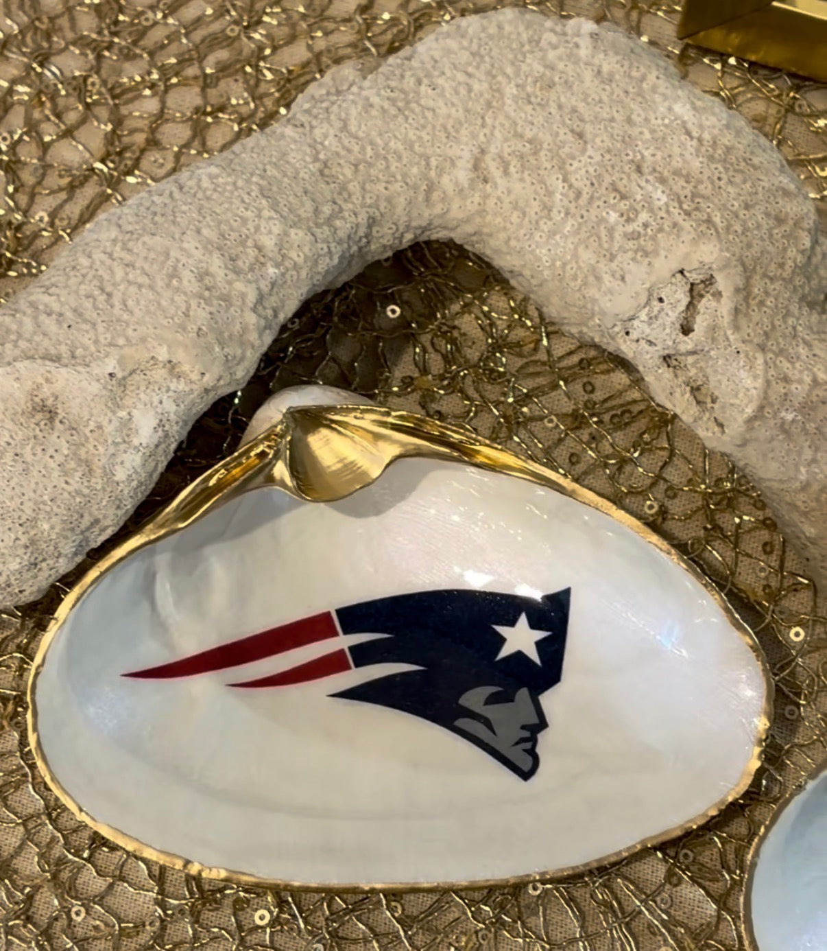 New England Patriots Clam Shell Trinket Dish