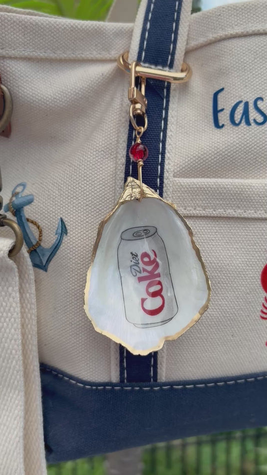 Diet Coke Oyster Shell Bag Charm/Keychain